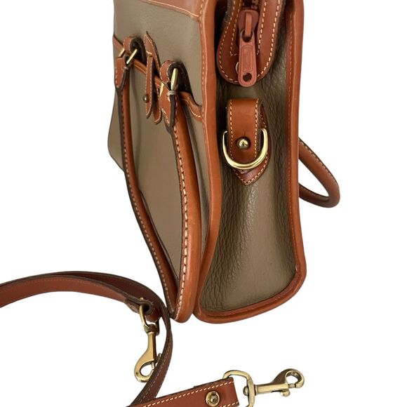 Vintage Dooney & Bourke All Weather Leather Handbag Pebbled Saddle Tan USA - Picture 9 of 17